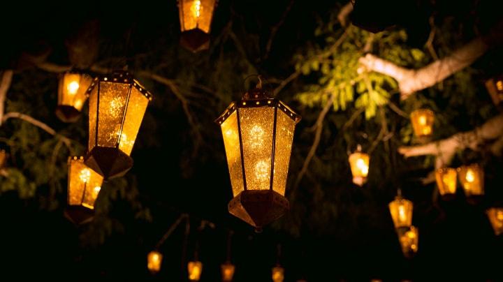 decoración con luces para boda