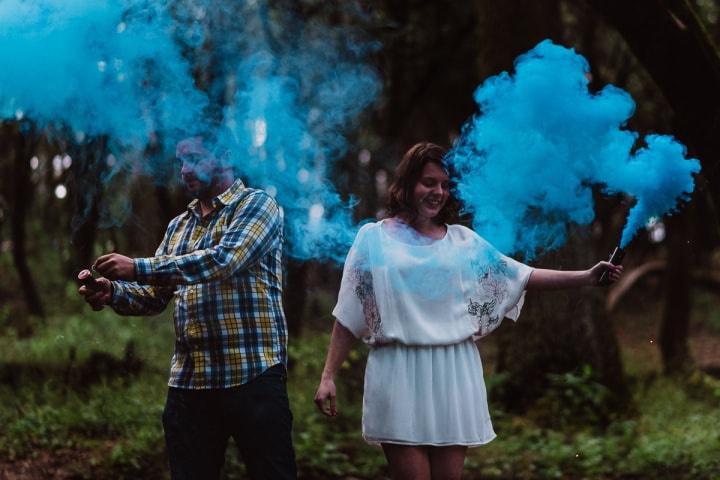 Tendencia bodas 2019: Bengalas de humo de colores