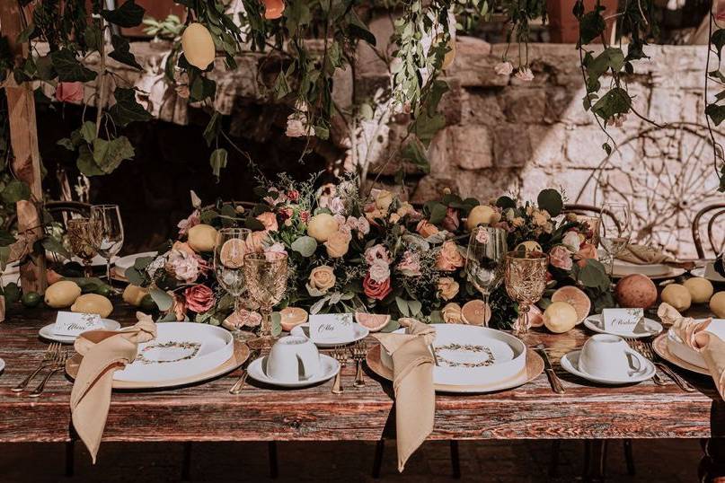 decoración de mesa para brunch de boda