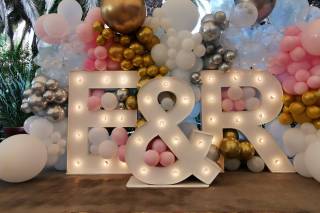 decoración con globos para boda