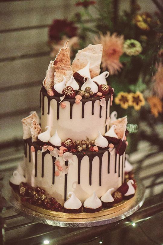 pastel de boda de chocolate