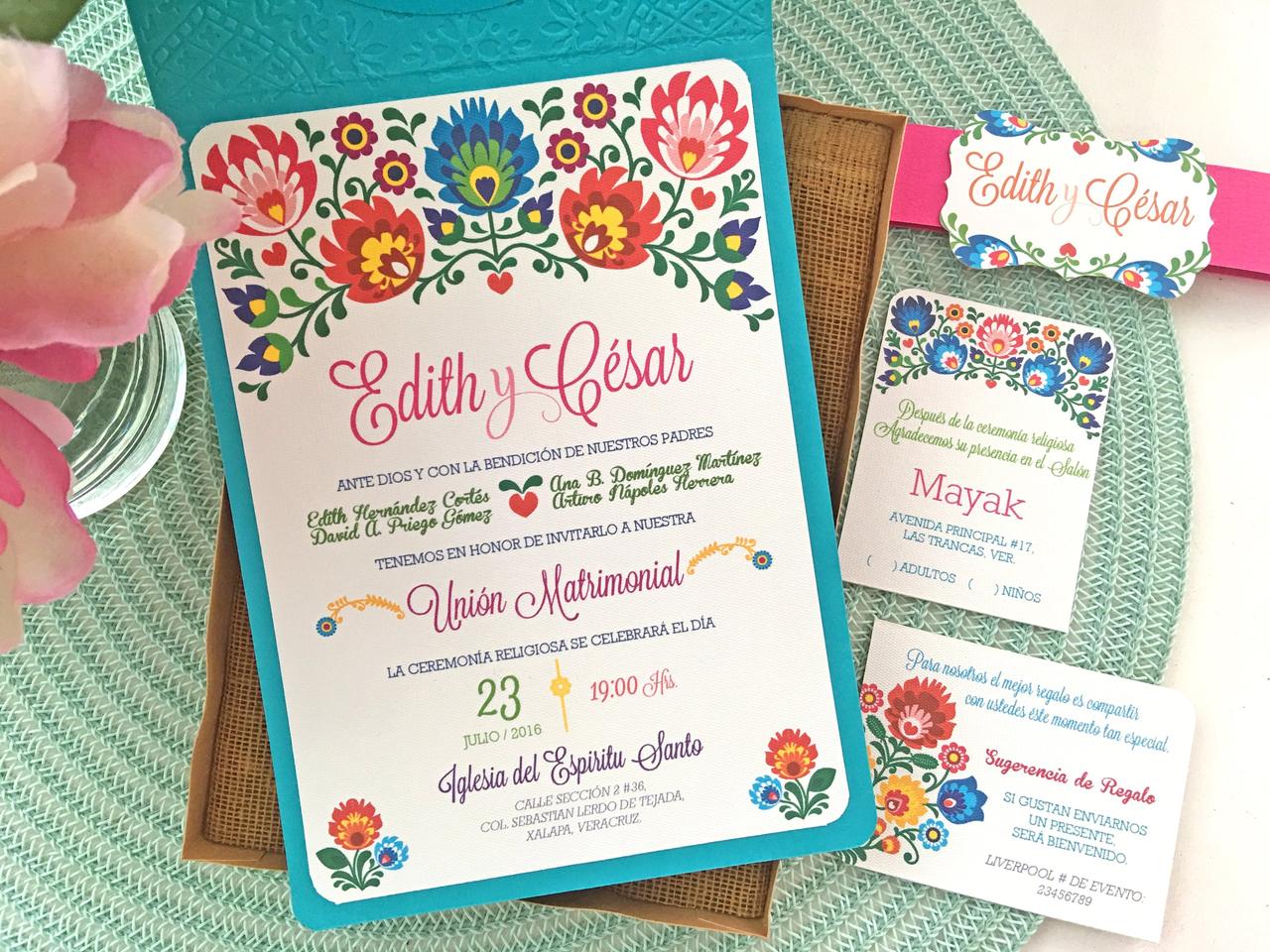 50 invitaciones de boda mexicanas repletas de color 