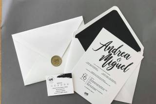 invitación de boda minimalista