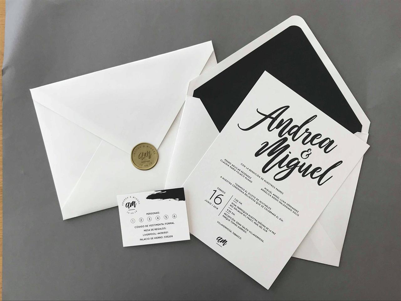 invitación de boda minimalista