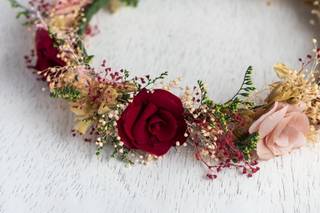 rosas para corona de flores de novia