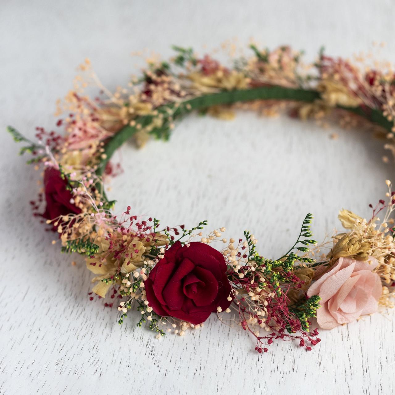 rosas para corona de flores de novia