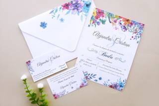 invitación de boda con flores