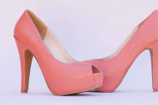 zapatos de novias peep toes en color coral