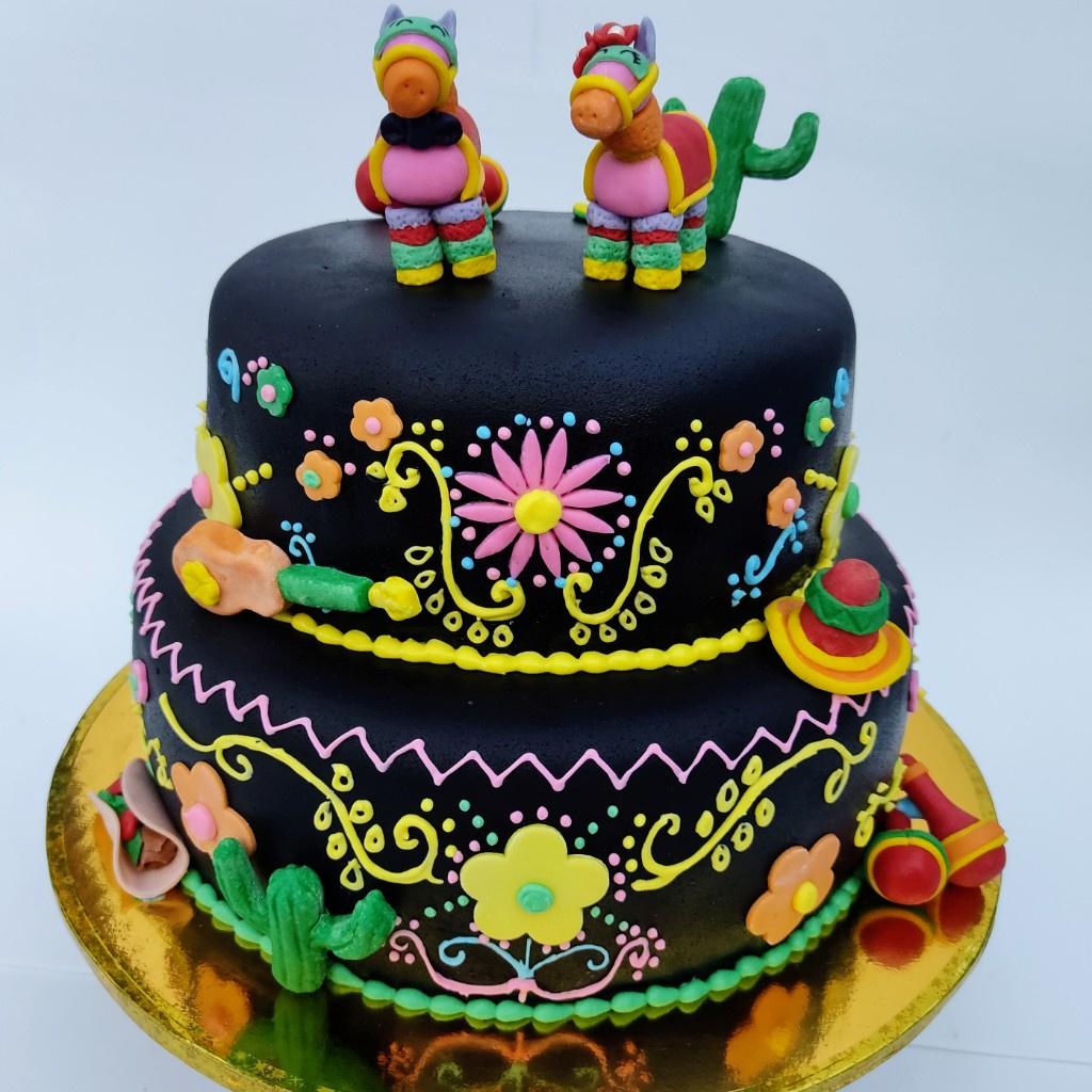 pastel decorado de día de muertos