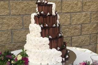 pastel de boda mitad chocolate