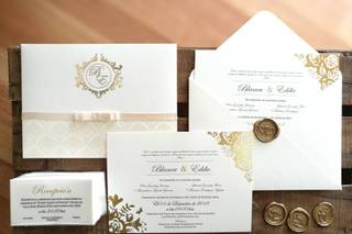 invitación de boda con listón