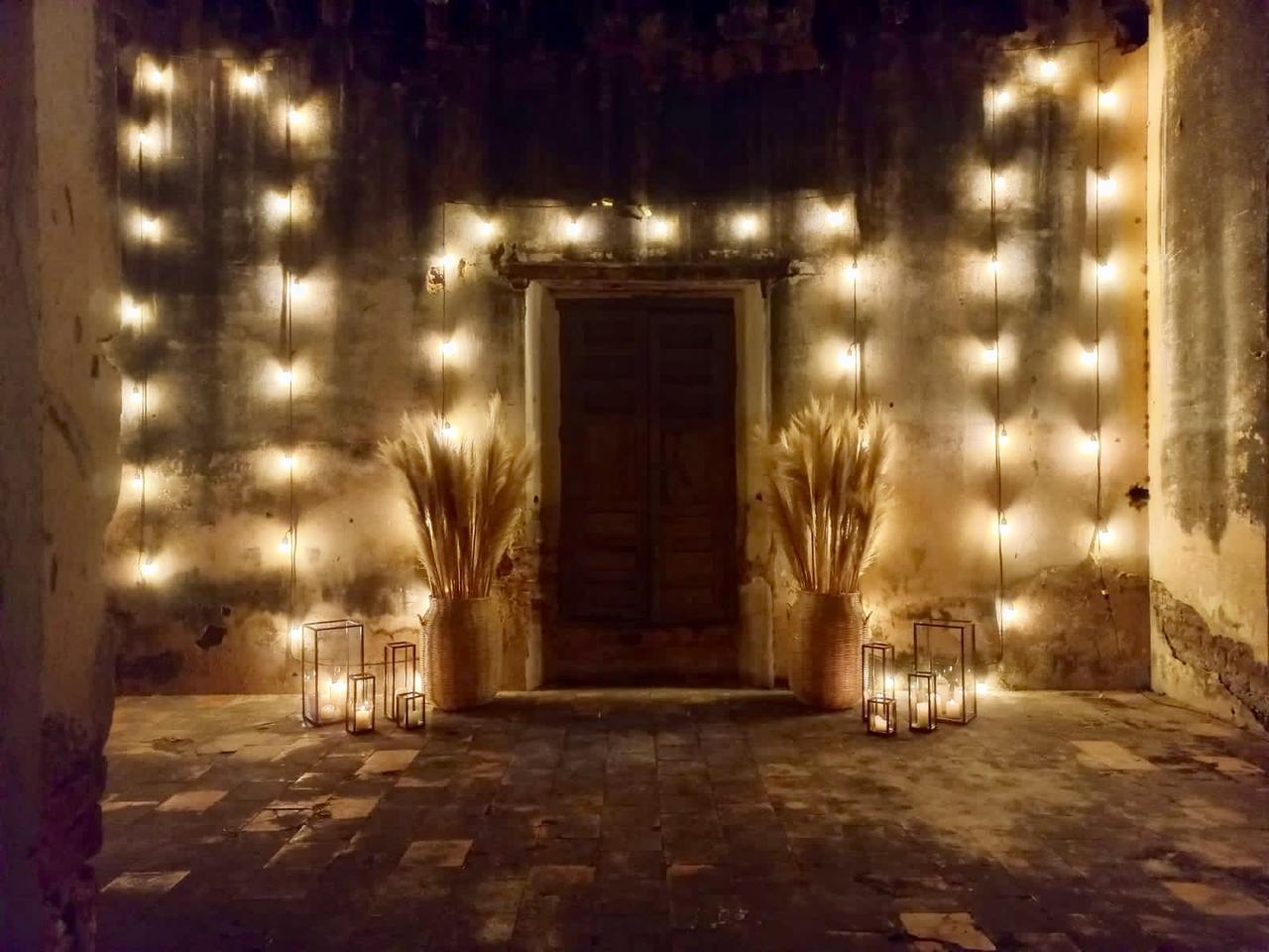 decoración con luces para boda