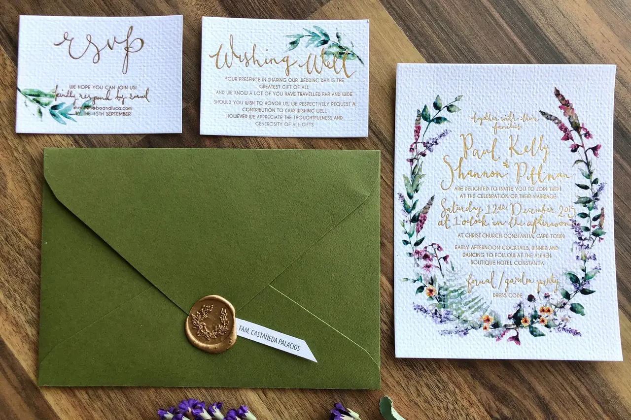 Tarjetas personalizadas para invitaciones de boda
