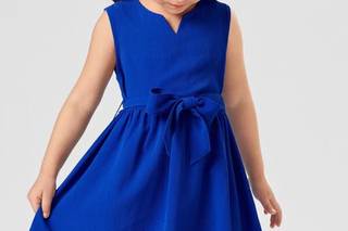 vestido de fiesta para niña azul rey