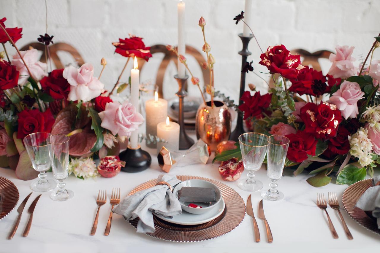 arreglos de mesa para boda navideños