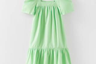 vestido de fiesta para niña verde limon