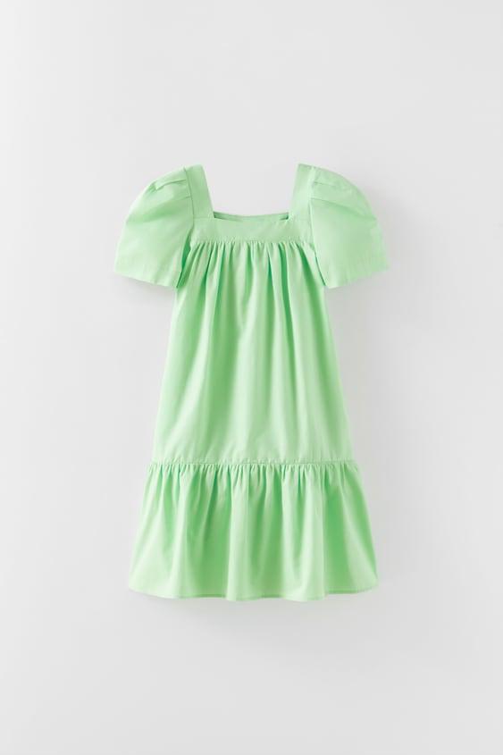 vestido de fiesta para niña verde limon