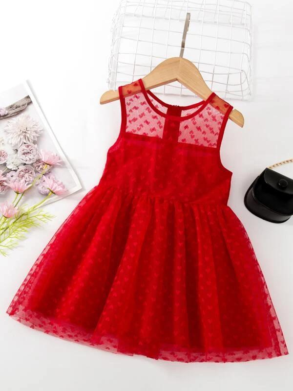 vestido elegante rojo para niña fiesta