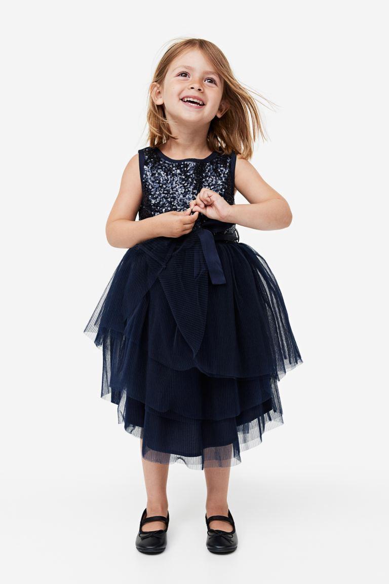 vestido de fiesta para niña tono oscuro