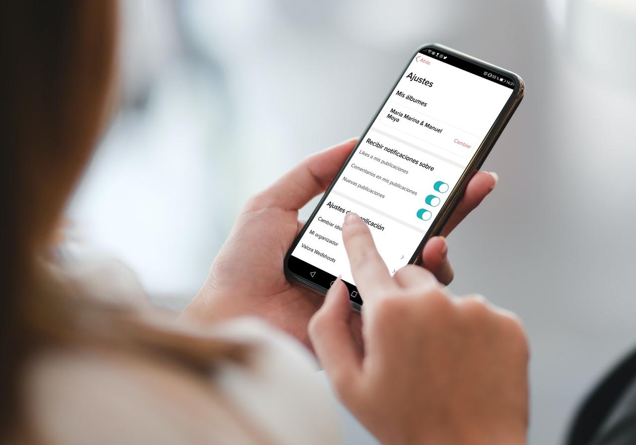 compartir fotos de la boda con wedshoots