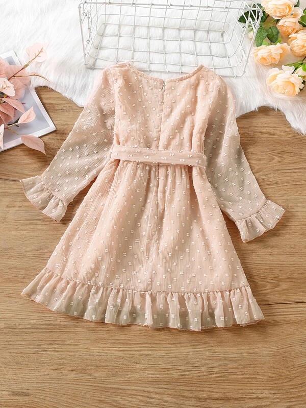 vestido de fiesta para niña elegante beige