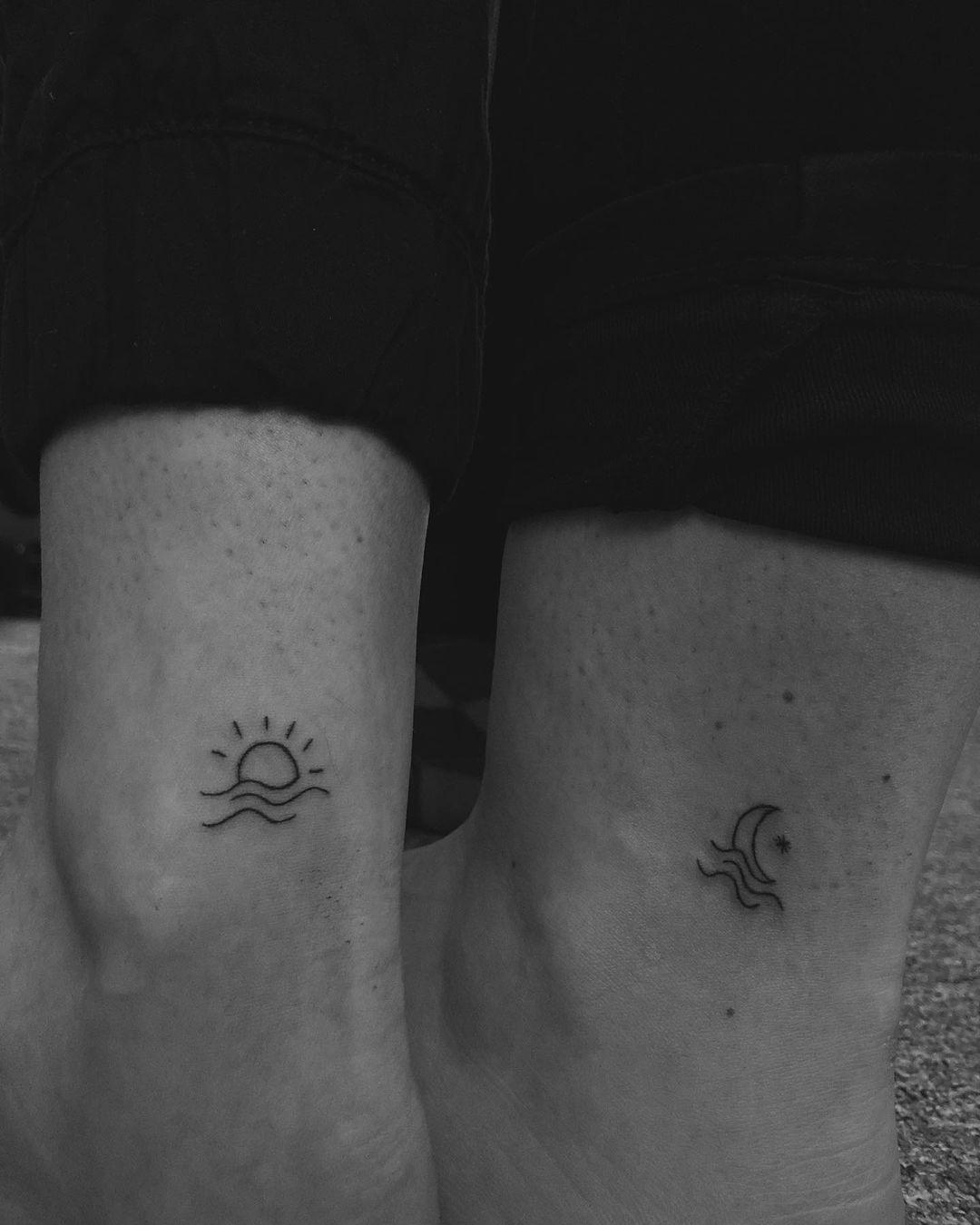 tatuaje de la luna y el sol para parejas