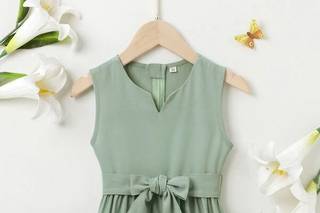 vestido de fiesta para niña verde elegante