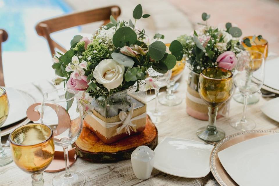 Centros de mesa para boda sencillos 