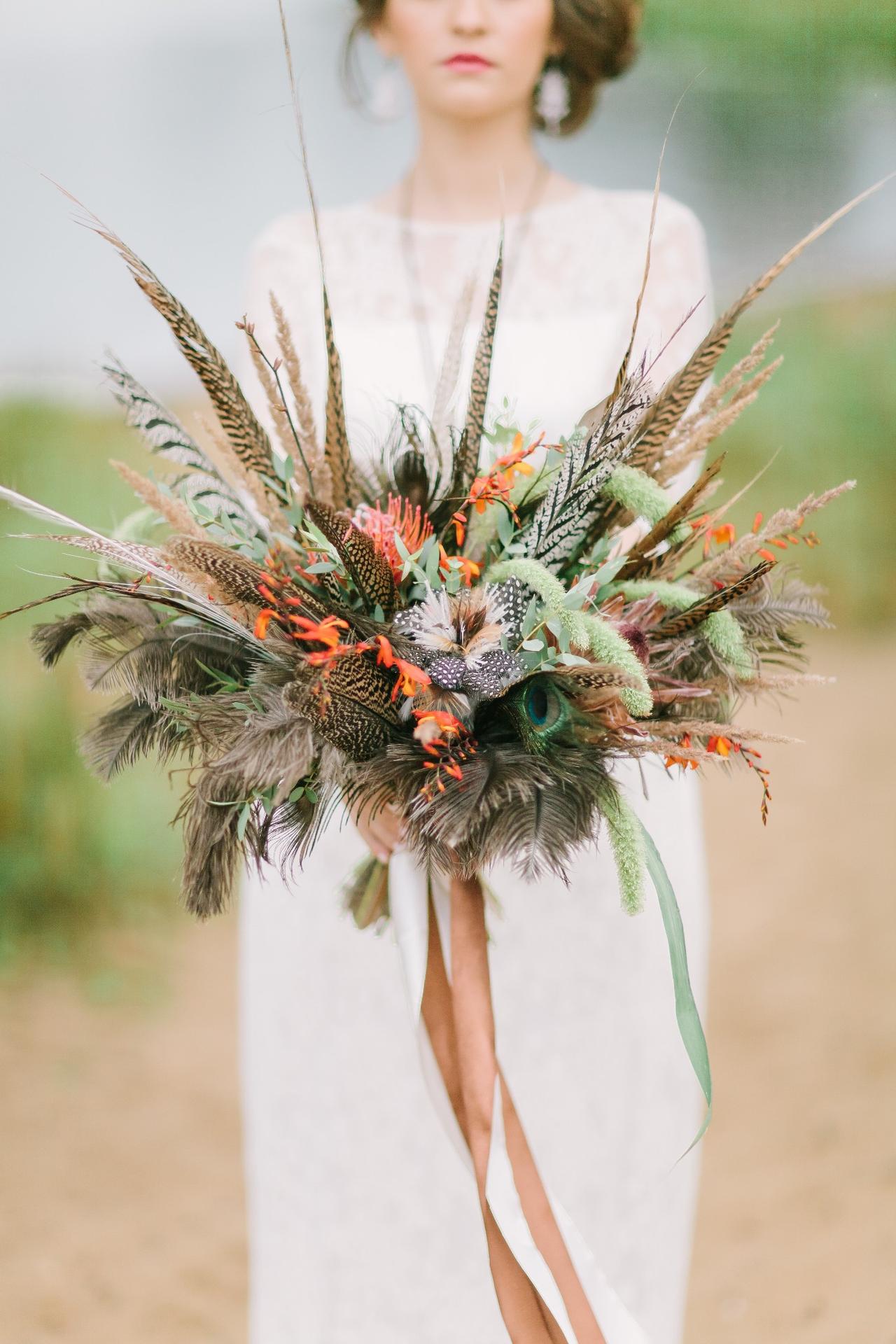 ramo de novia con flores de otoño