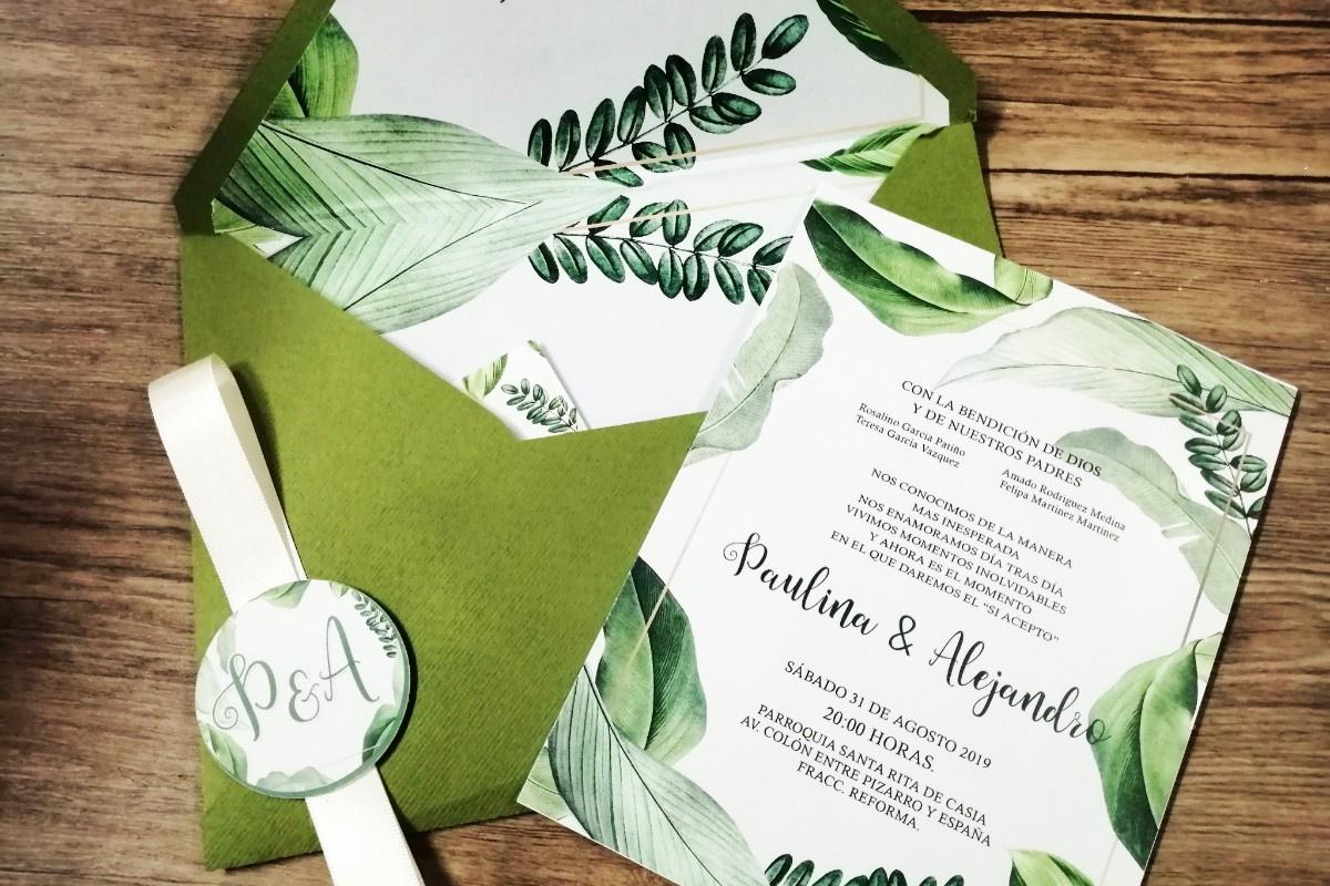 35 invitaciones boda verdes, naturalmente encantadoras - bodas.com.mx