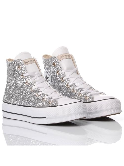 CONVERSE PLATFORM GLITTER SILVER, Mimanera