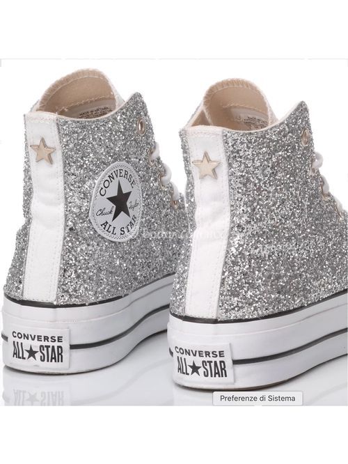 CONVERSE PLATFORM GLITTER SILVER, Mimanera