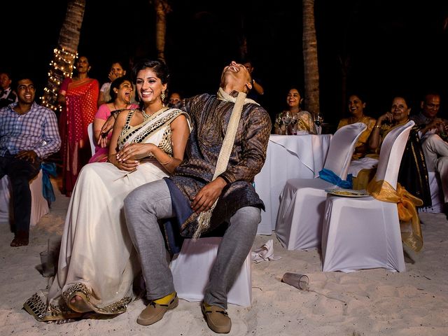 La boda de Kiran y Veena en Playa del Carmen, Quintana Roo 52