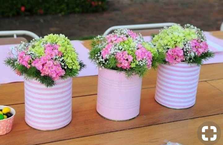 Centros de mesa con botes de aluminio - 3