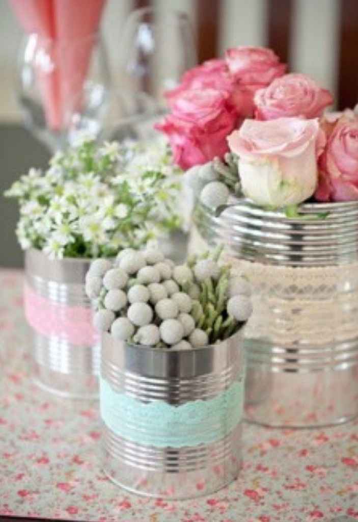 Centros de mesa con botes de aluminio - 5