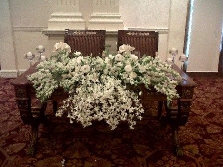 decoración mesa de los novios 