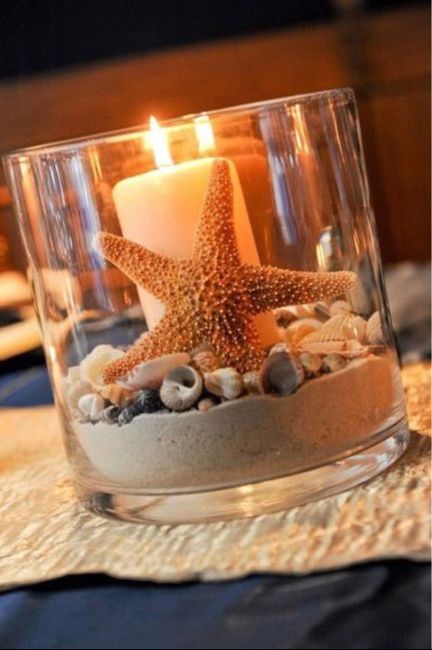 Boda en la playa, decoración con estrellas de mar. 7