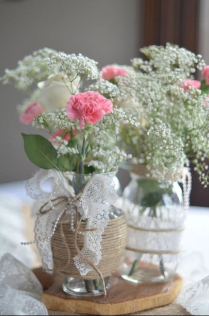 Centros de mesa con tarros Mason Jars 6