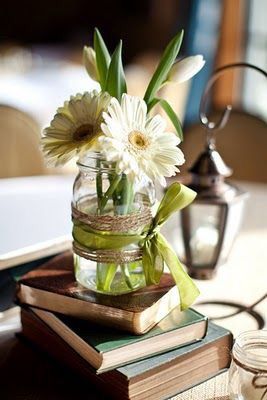 Centros de mesa con tarros Mason Jars 11