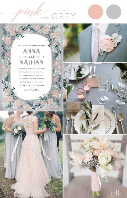 Combinación para boda. Gris - Rosa 9