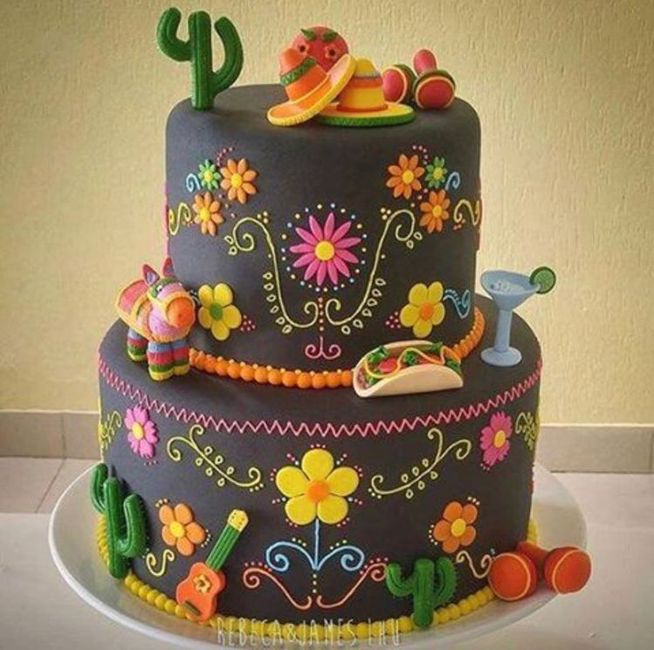 Pasteles de boda con temática mexicana 9