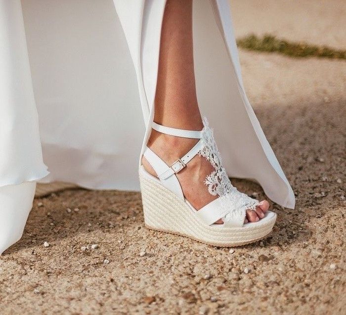 chaussures compensées blanches mariage