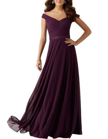 Vestidos de damas en color uva 8