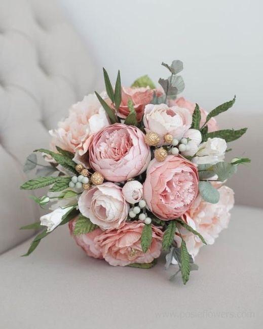 Ramos de novia con toques rosas 💐 30