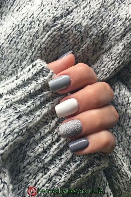 Colores: uñas en tono gris ✨ 8