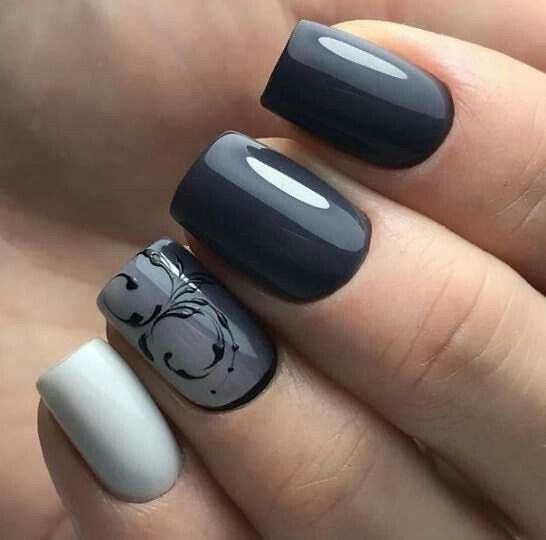 Colores: uñas en tono gris ✨ 13