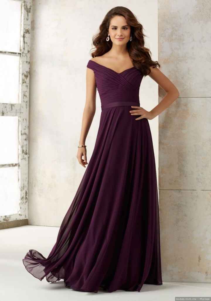 Vestidos de damas en color uva - 5