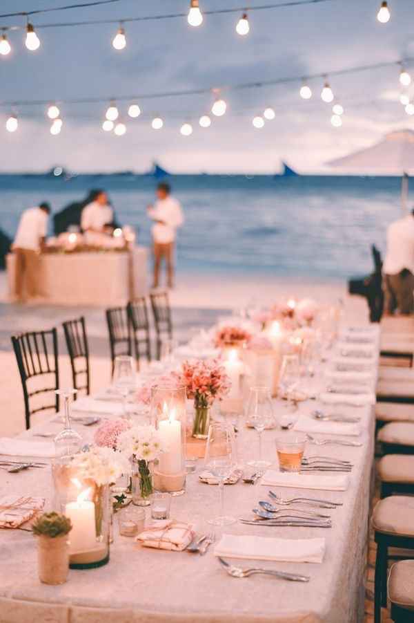 Ideas inspiración: Centros de mesa para una boda en playa - 1