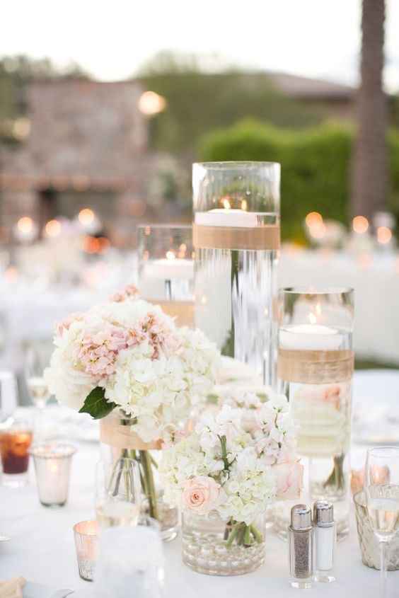 Ideas inspiración: Centros de mesa para una boda en playa - 2