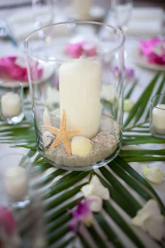 Ideas inspiración: Centros de mesa para una boda en playa - 3